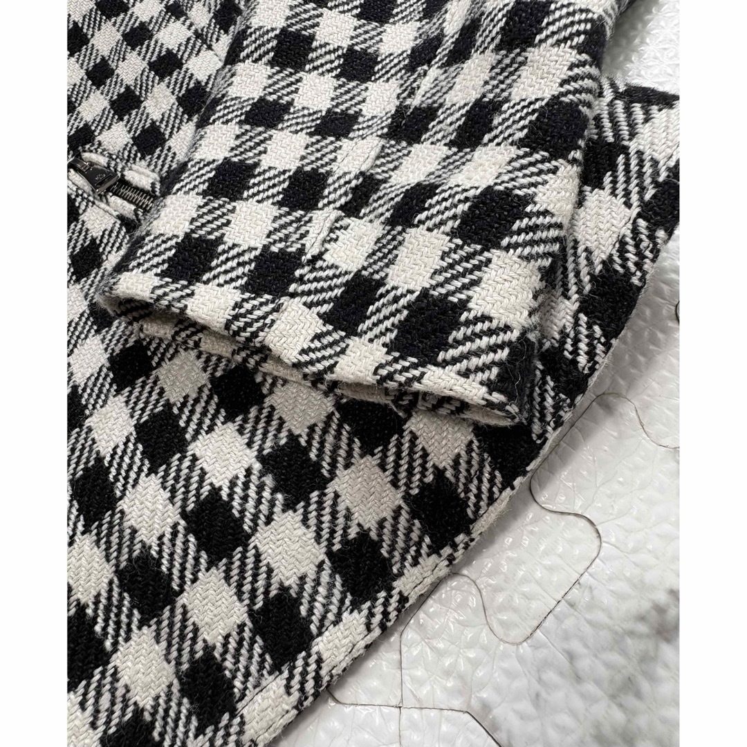 LAUREN RALPH LAUREN チェック柄ツイードライダースジャケット