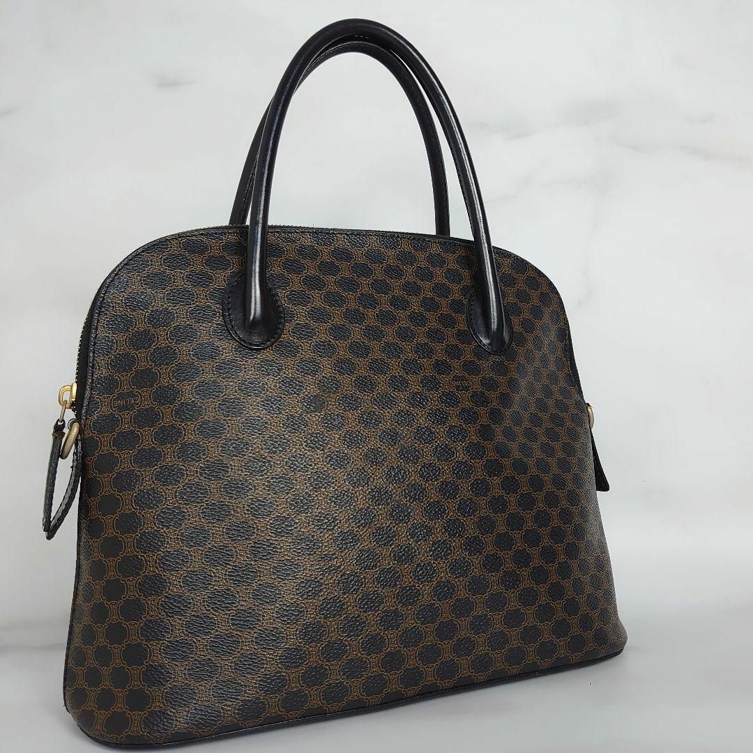 CELINE セリーヌ マカダム柄 黒 ブラック ハンドバッグ PVC レザー CELINE セリーヌ マカダム柄 黒 ブラック ハンドバッグ PVC レザー