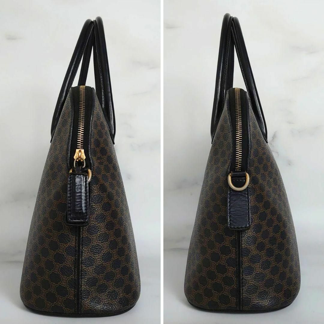 CELINE セリーヌ マカダム柄 黒 ブラック ハンドバッグ PVC レザー CELINE セリーヌ マカダム柄 黒 ブラック ハンドバッグ PVC レザー
