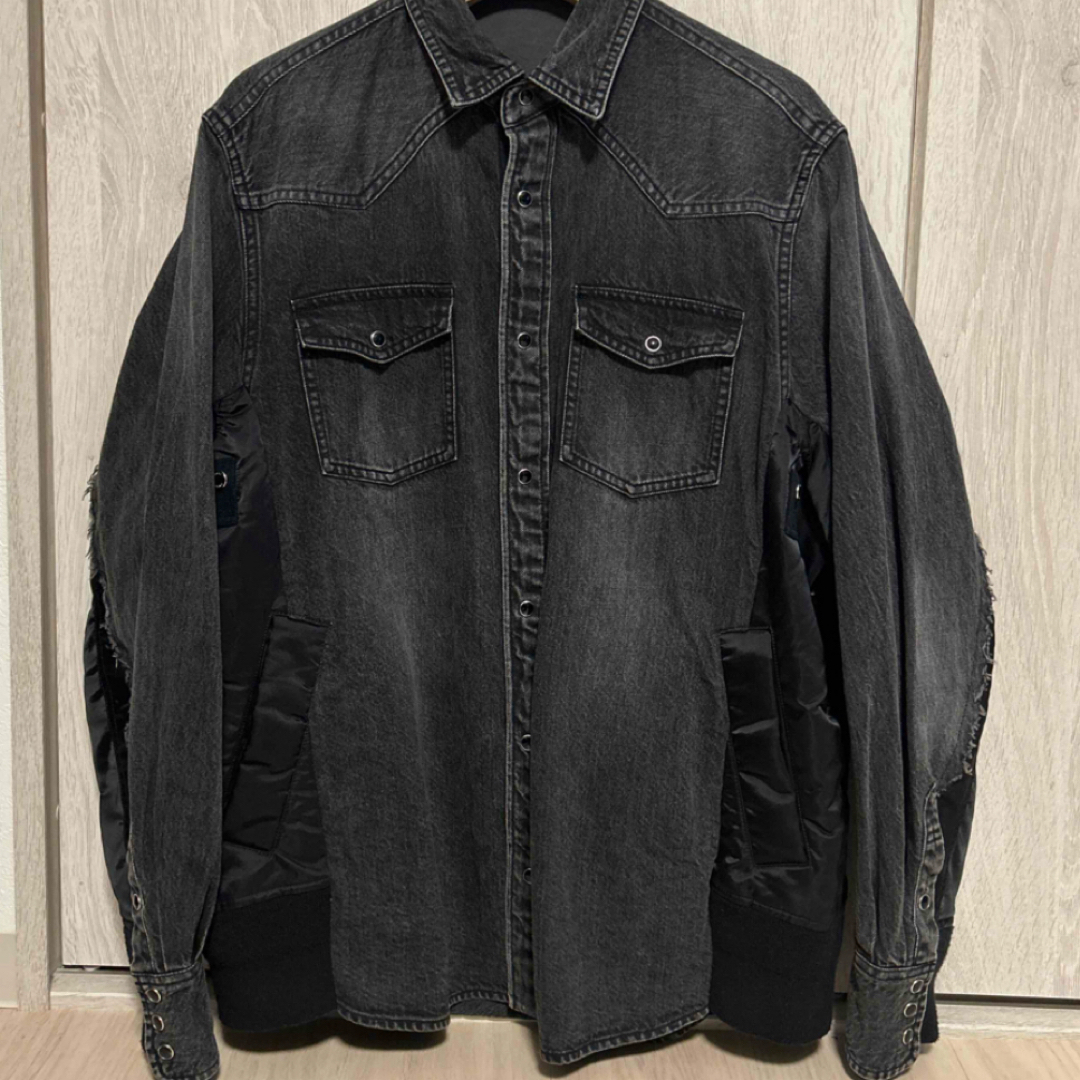 sacai - Sacaiサカイ MA-1ドッキングデニムシャツの通販 by ふわ sacai - Sacaiサカイ MA-1ドッキングデニムシャツの通販 by ふわ