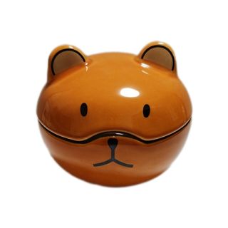 フェリシモ(FELISSIMO)の【新品・未使用】ちびクマのどんぶり　キャンディボックス　小物入れ　陶器　送料込み(キャラクターグッズ)