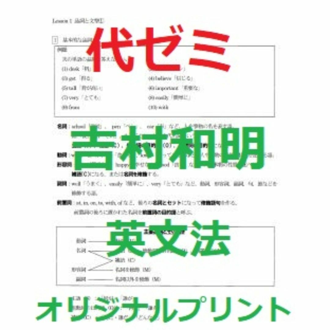【代ゼミ】『英文法オリジナルプリント　吉村和明先生100枚以上』代々木ゼミナール