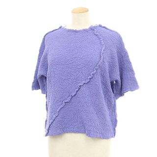 【中古】ミー イッセイミヤケ me ISSEY MIYAKE 2024年春夏 PLANT CAULIFLOWER ボートネック 半袖 カットソー パープル【サイズ表記なし（M位）】【レディース】