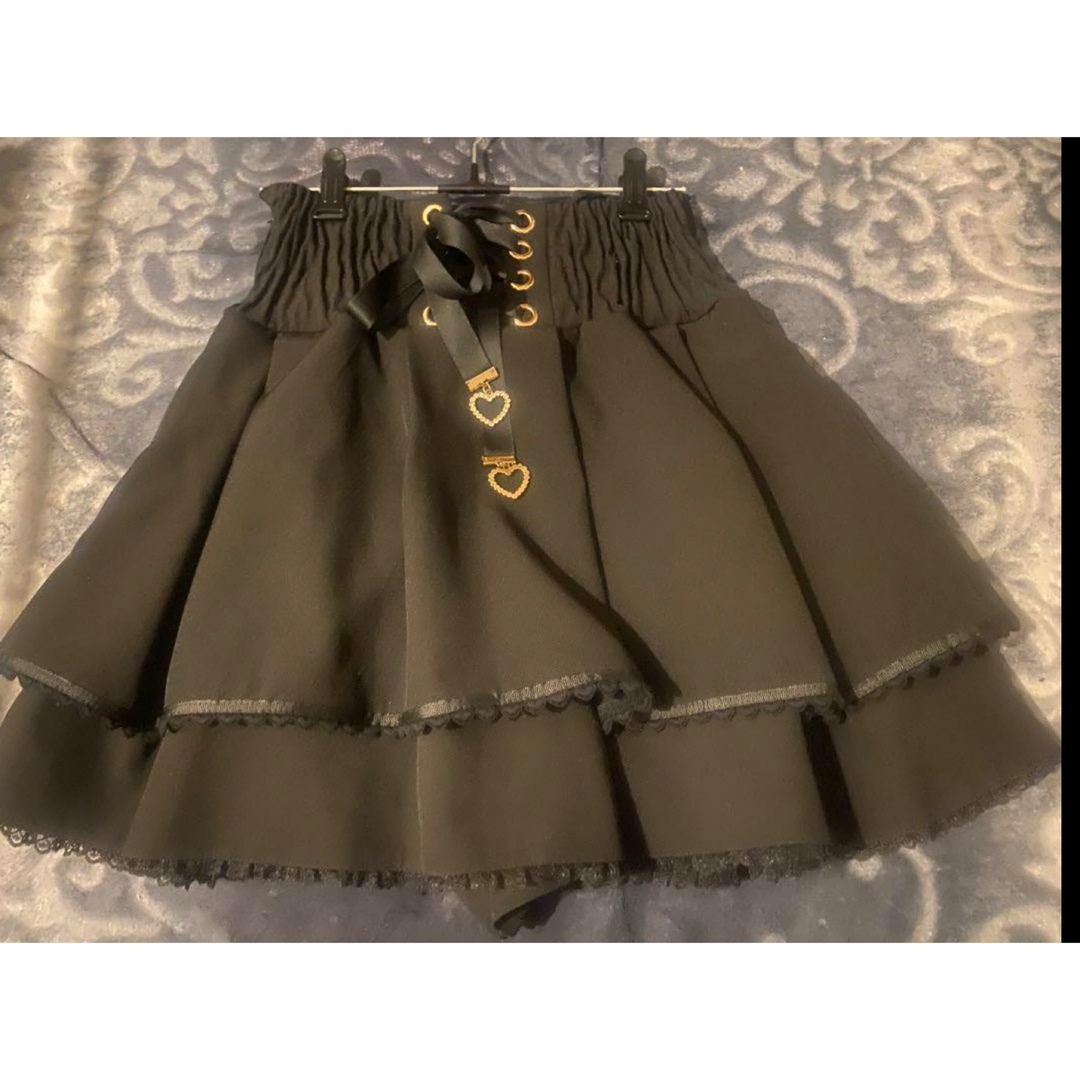 リズリサ LIZLISA 2連リボンベルトスカパン お 黒 リズリサ LIZLISA 2連リボンベルトスカパン お 黒
