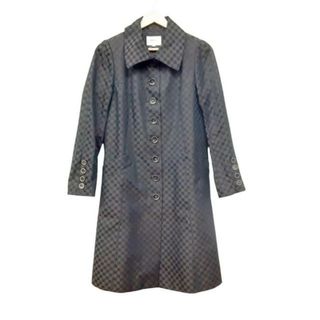 49av.Junko Shimada(49アベニュージュンコシマダ) コート サイズ40 M レディース美品  - 黒×ダークブラウン 長袖/チェック柄/春/秋(その他)