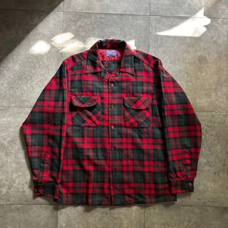 ペンドルトン(PENDLETON)の60s ペンドルトン ヴィンテージウールシャツ USA製 M レッド(シャツ)