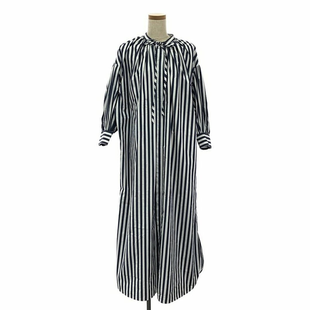 HYKE - HYKE / ハイク | 2022SS | T/C STRIPED GATHERED DRESS HYKE - HYKE / ハイク | 2022SS | T/C STRIPED GATHERED DRESS