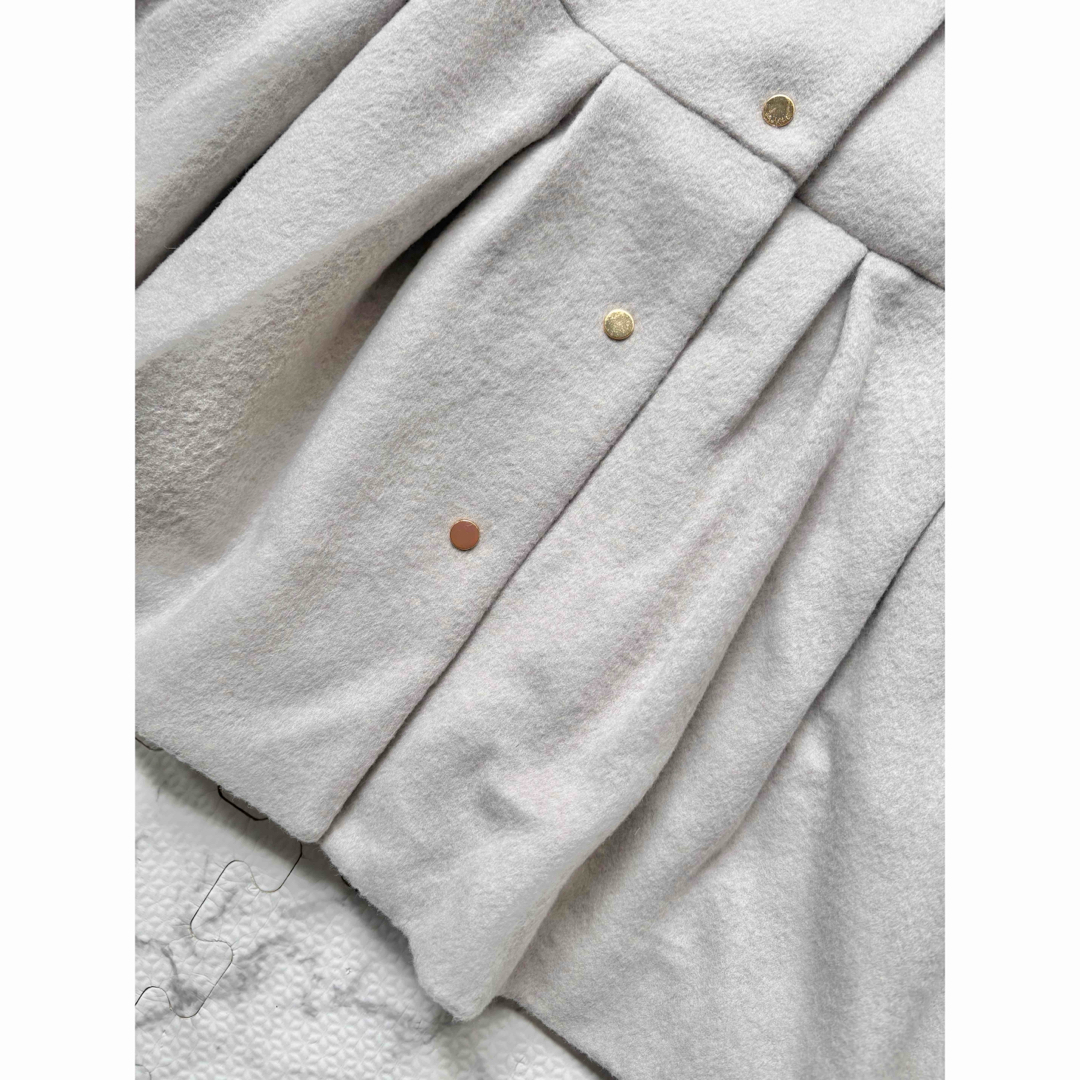 新品】UNITED ARROWS ペプラム ショート コート グレージュ 新品】UNITED ARROWS ペプラム ショート コート グレージュ