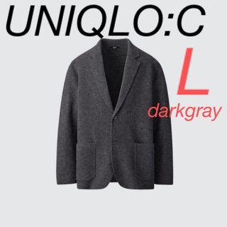 UNIQLO - UNIQLO:CニットジャケットL/ダークグレーの通販 by UNIQLO - UNIQLO:CニットジャケットL/ダークグレーの通販 by