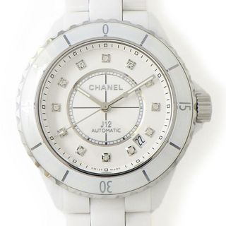 シャネル(CHANEL)のシャネル CHANEL 腕時計 J12 キャリバー12.1 H5705 12ポイント ダイヤインデックス ホワイト文字盤 デイト 裏スケ 逆回転防止ベゼル ホワイト セラミック SS 自動巻き 【中古】(腕時計)