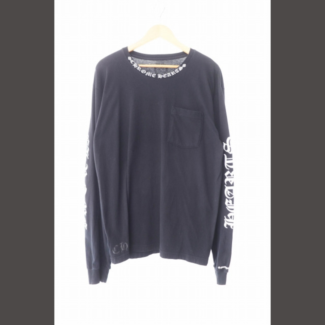 クロムハーツ CHROME HEARTS ネック ロゴ 長袖 Tシャツ ブラック クロムハーツ CHROME HEARTS ネック ロゴ 長袖 Tシャツ ブラック