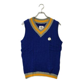 coco 中古 パームス＆コー Palms＆co. メンズ ベスト L 青×グレー×黄 ブルー Vネックニット(ウエア)