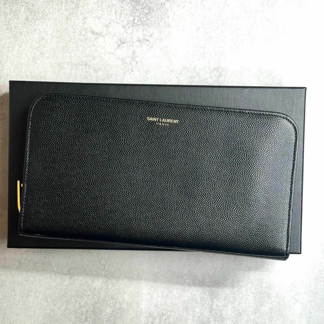 未使用近/付属品完備】SAINT LAURENT キャビアスキンオーガナイザー 未使用近/付属品完備】SAINT LAURENT キャビアスキンオーガナイザー