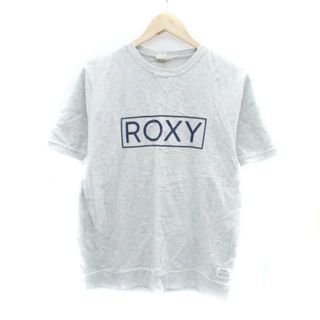 Roxy - ロキシー Tシャツ カットソー ラウンドネック ロゴプリント M グレー 紺