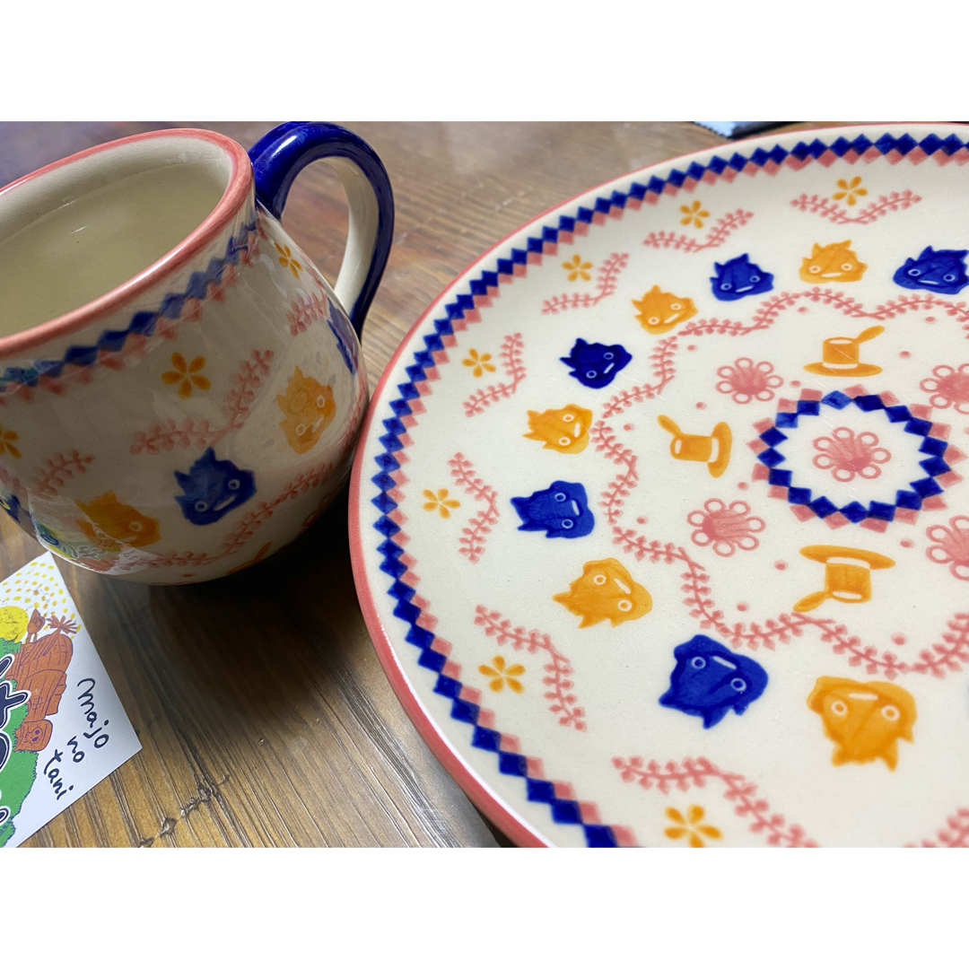 ポーリッシュポタリー　ジブリパーク限定品　カルシファー　プレート＆マグカップ ジブリパーク限定 ポーリッシュポタリー カルシファー プレート
