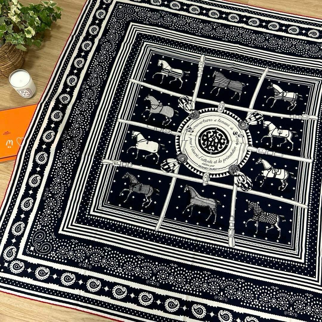HERMESエルメス カレジェアン140 馬着 バンダナ柄 カシシル スカーフ HERMESエルメス カレジェアン140 馬着 バンダナ柄 カシシル スカーフ