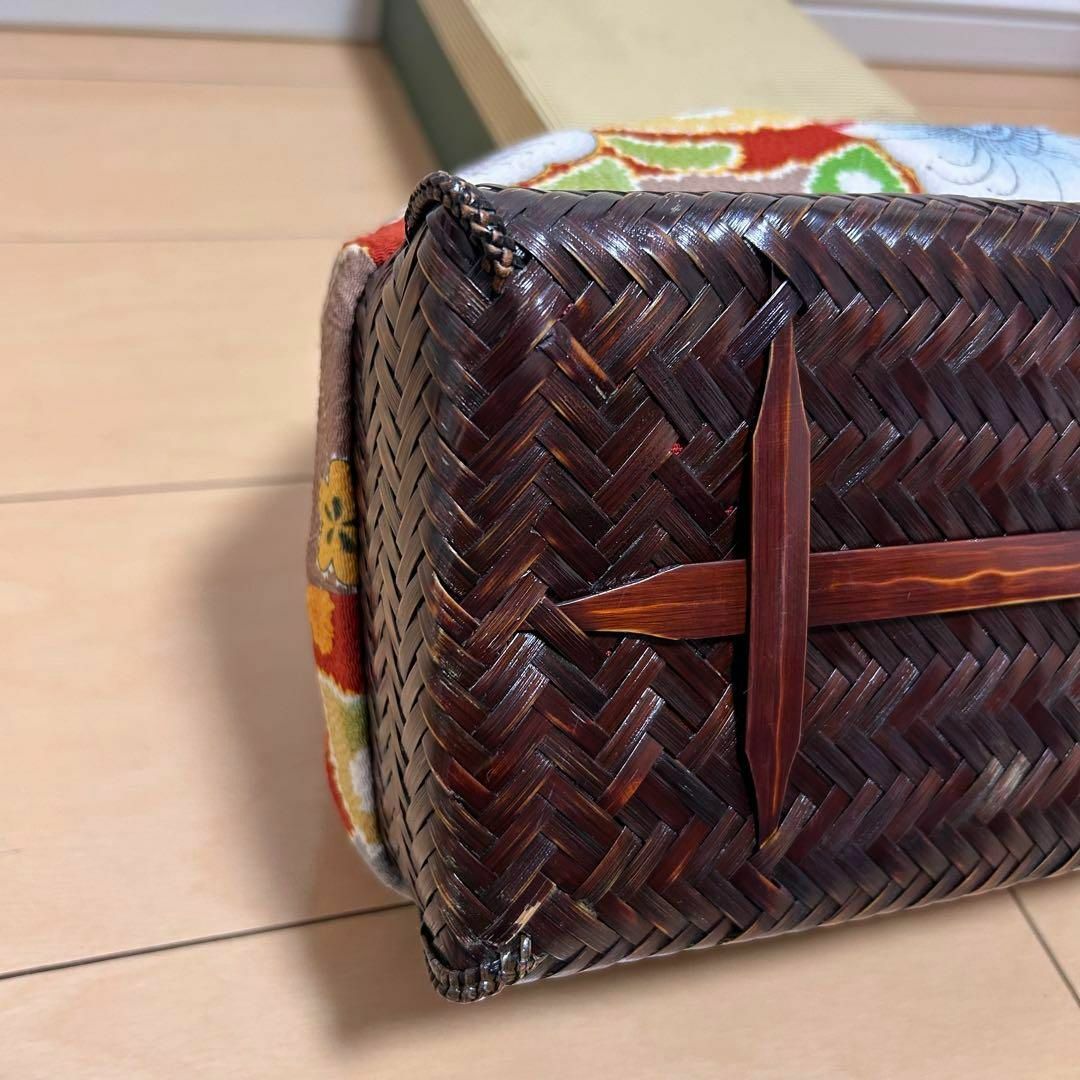 新入荷 かご巾着 舞妓花籠 幾岡屋 祇園 和装バッグ 和装小物 花柄 着物・浴衣