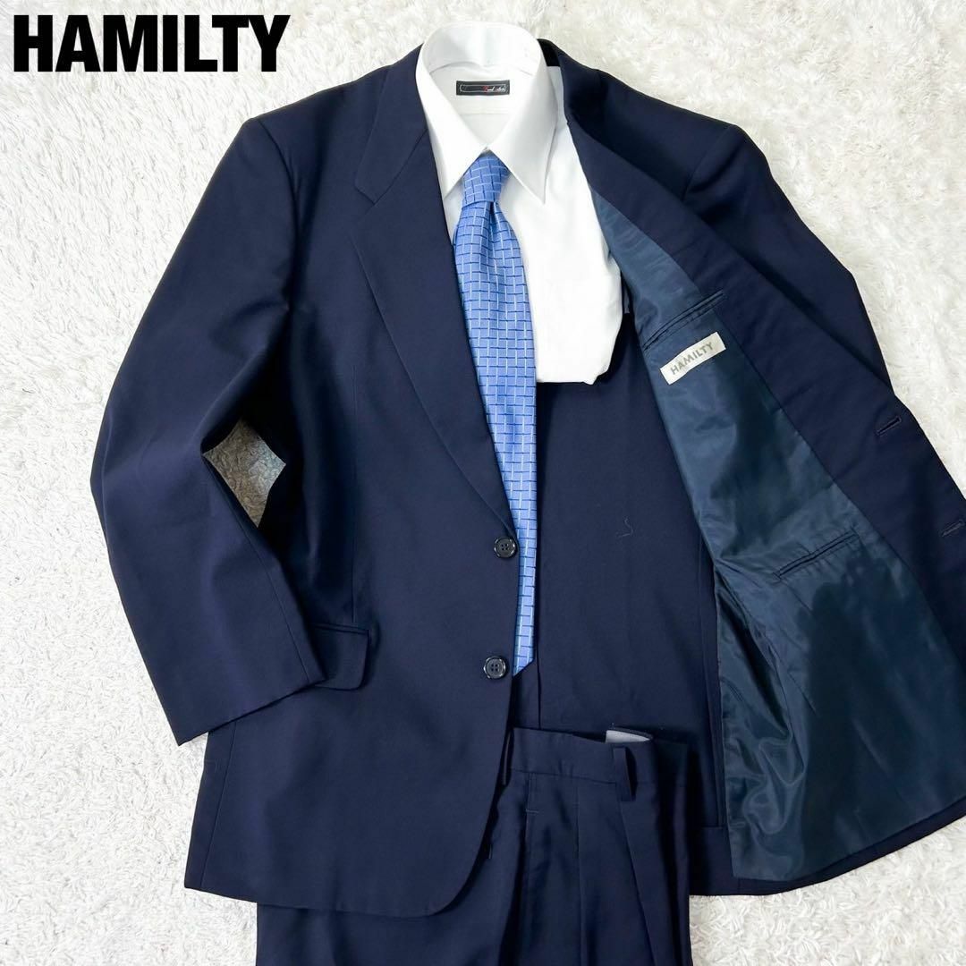 極美品 HAMILTY スーツ セットアップ ネイビー XL 大きいサイズ 極美品 HAMILTY スーツ セットアップ ネイビー XL 大きいサイズ