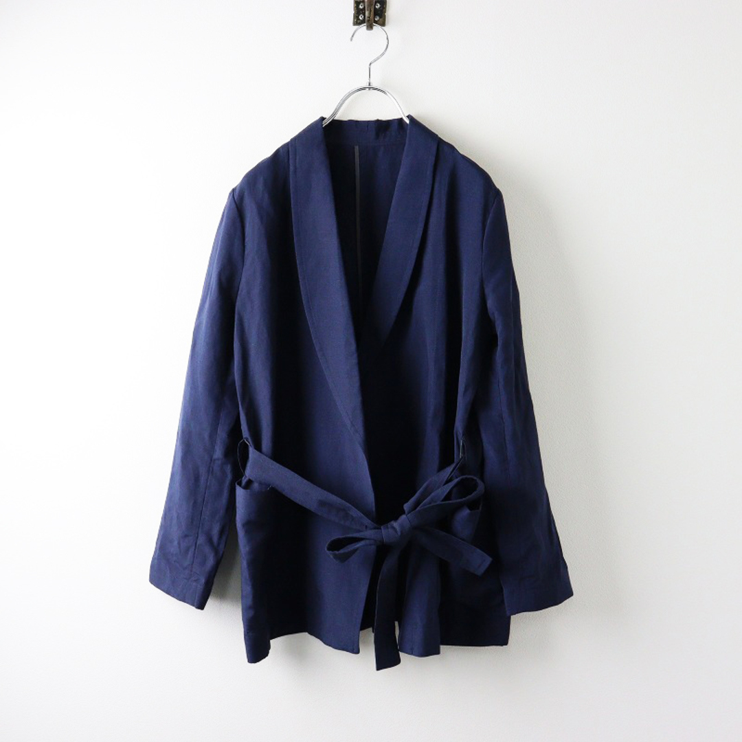 美品 2020SS レリル lelill リネンポリエステルジャケット 36/ネイビー アウター 羽織り【2400014146219】