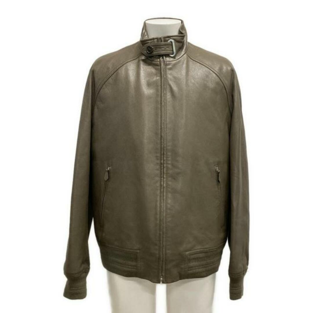 HERMES - HERMES(エルメス) ブルゾン サイズ52 メンズ - グレーベージュ カシミヤ、牛革