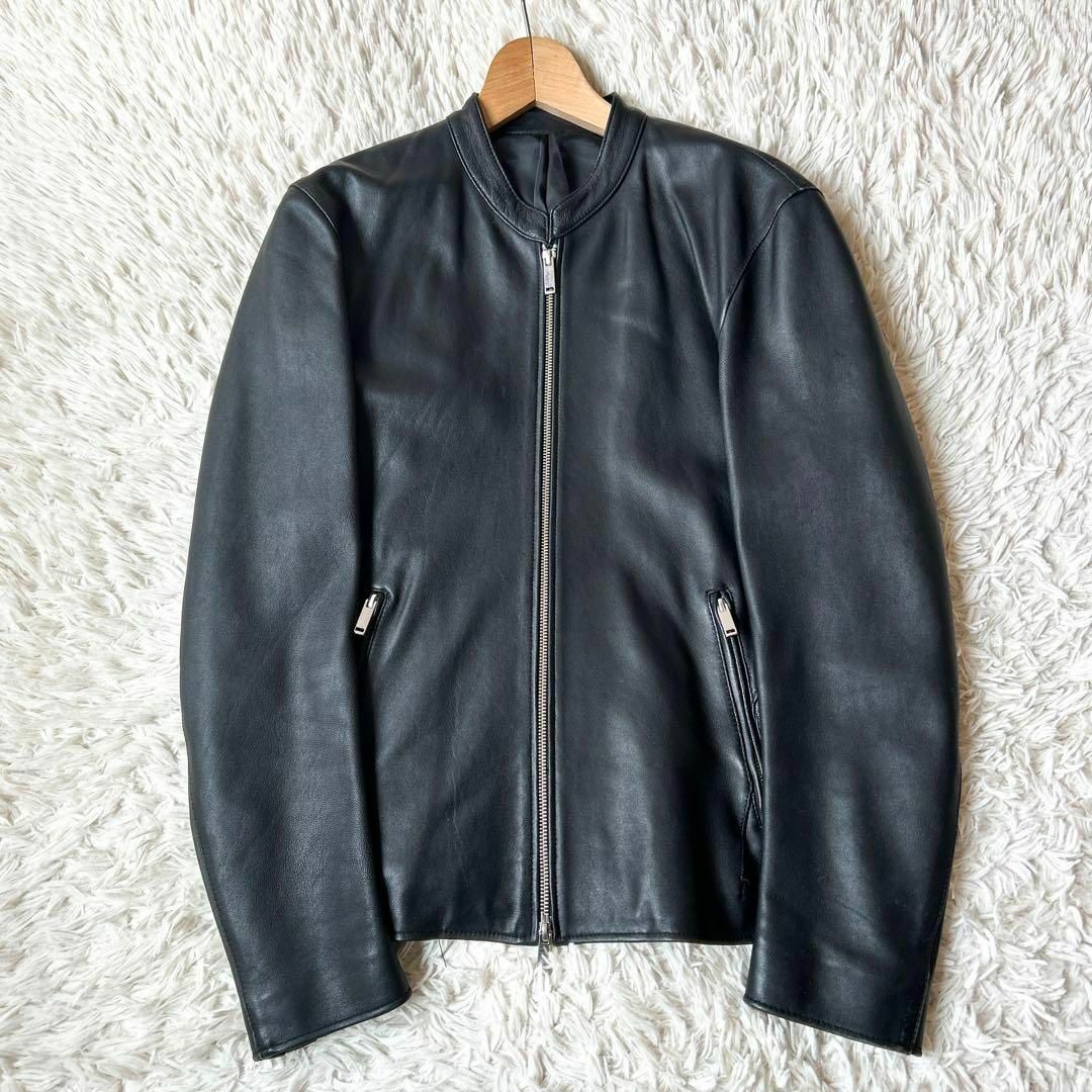 STUDIOUS シングルライダース ノーカラー レザージャケット 羊革 3 STUDIOUS シングルライダース ノーカラー レザージャケット 羊革 3