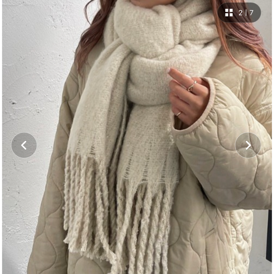 かぐれ ペルーショルダーニットウォーマー ivory 新品・タグ付き】かぐれ ペルーショルダーニットウォーマー