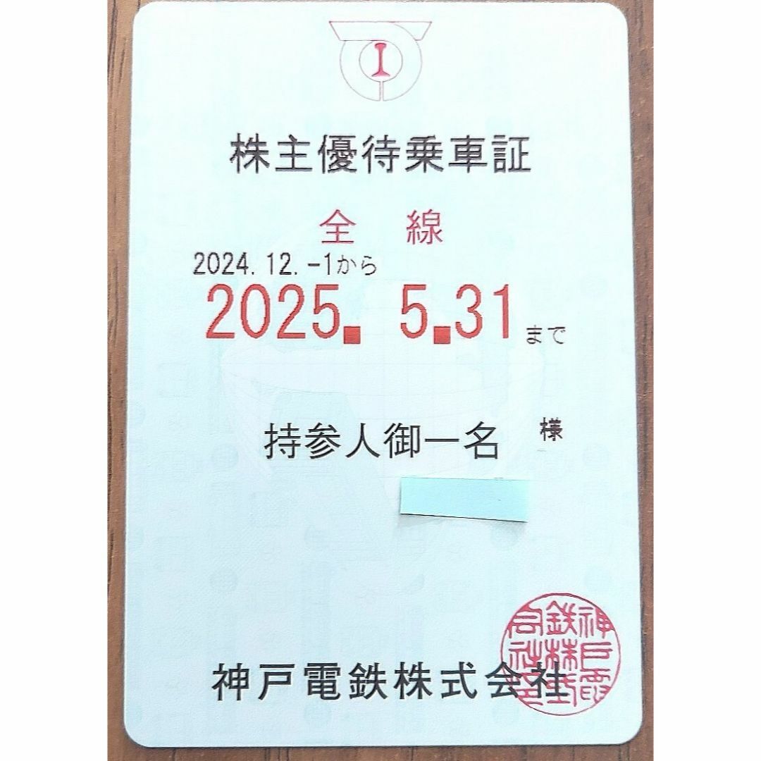 季節のおすすめ商品 最新 神戸電鉄株主優待乗車証 定期券型2024年12月1日～ Others