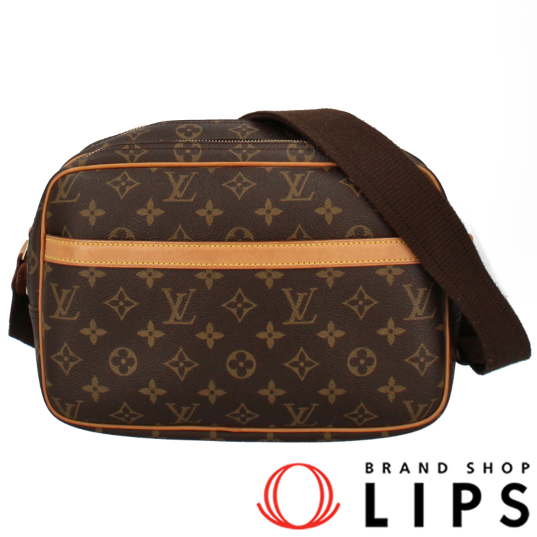 LOUIS VUITTON - ルイ・ヴィトン リポーターPM  M45254 モノグラム レディースショルダーバッグ ブラウン【中古】