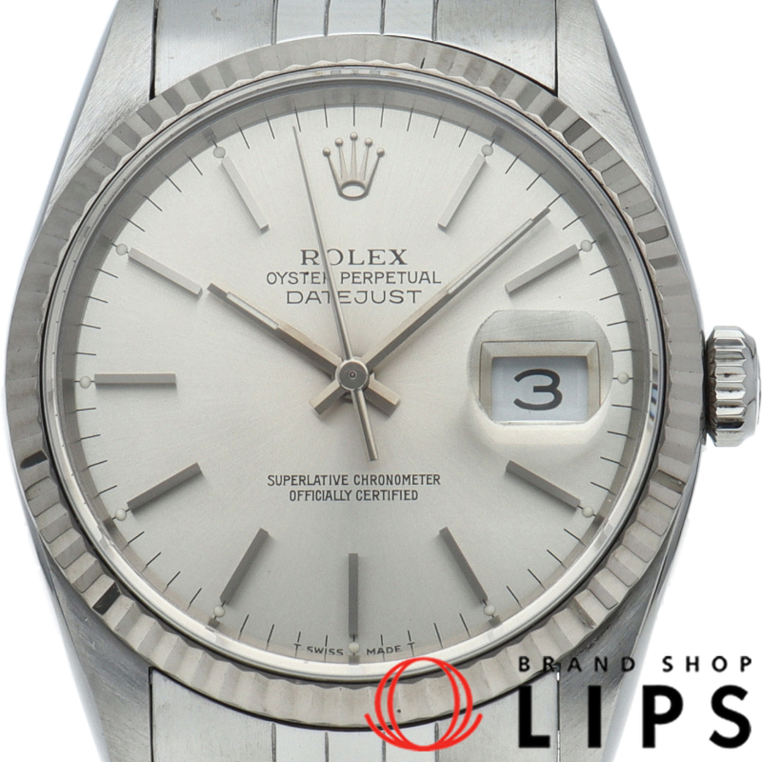 ROLEX - ロレックス デイトジャスト メンズ時計 Datejust Mens 16234(S) 箱 K18WG/SS メンズ時計 シルバー 仕上げ済 1993年 美品 【中古】