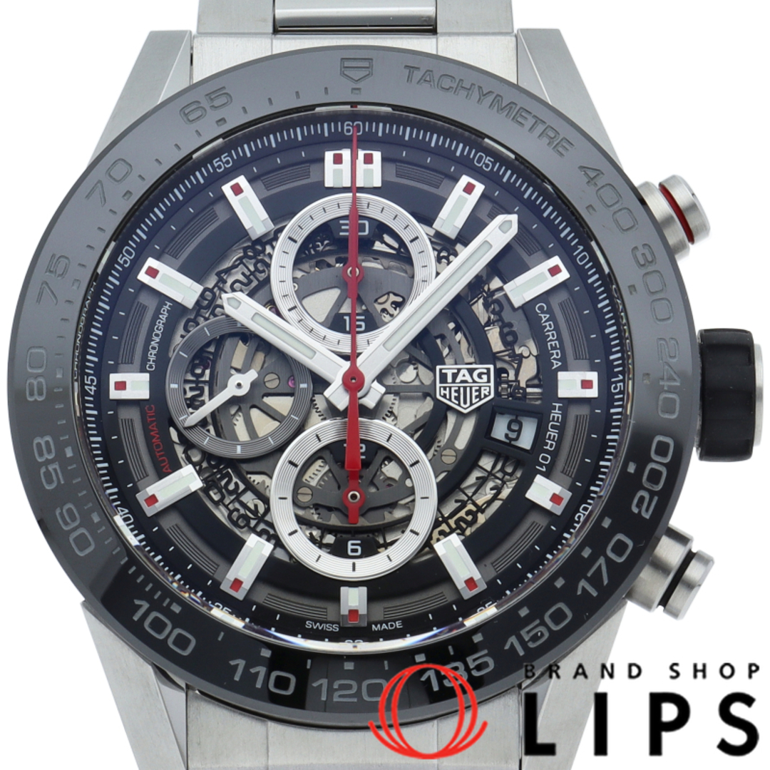 TAG Heuer - タグ・ホイヤー カレラ キャリバーホイヤー01 クロノグラフ Carrera Calibre Heuer 01 Chronograph CAR2A1W.BA0703 箱 保証書 SS メンズ時計 透明 仕上げ済 美品 【中古】
