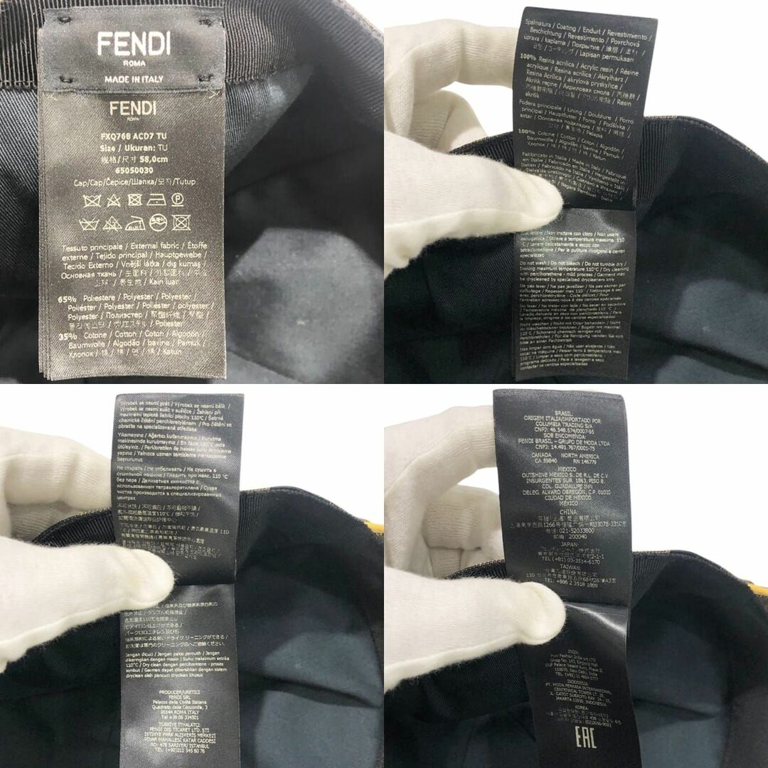 FENDI - 【中古】 Fendi フェンディ キャップ ペカン FXQ768 FENDI - 【中古】 Fendi フェンディ キャップ ペカン FXQ768