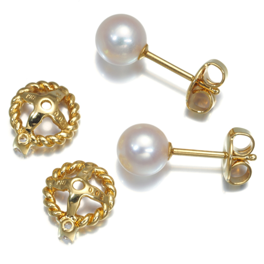 MIKIMOTO - ミキモト ピアス パール 真珠 6.2mm ダイヤ MIKIMOTO - ミキモト ピアス パール 真珠 6.2mm ダイヤ