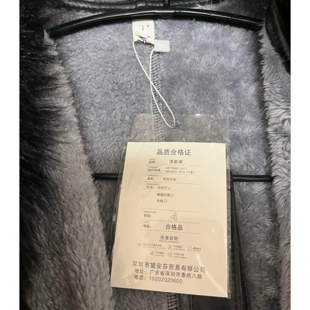 新品】黒 レザー ロングコート ファー襟 中華ファッション 新品】黒 レザー ロングコート ファー襟 中華ファッション
