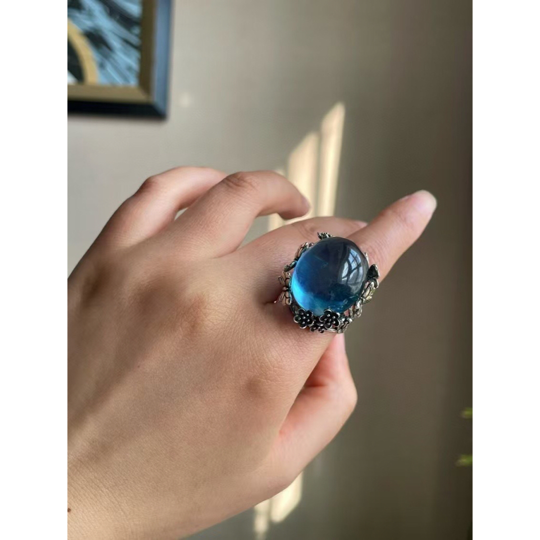 ⭐︎【天然 】アクアマリン リング s925 17.2g リング(指輪) ⭐︎【天然 】アクアマリン リング s925 17.2g リング(指輪)