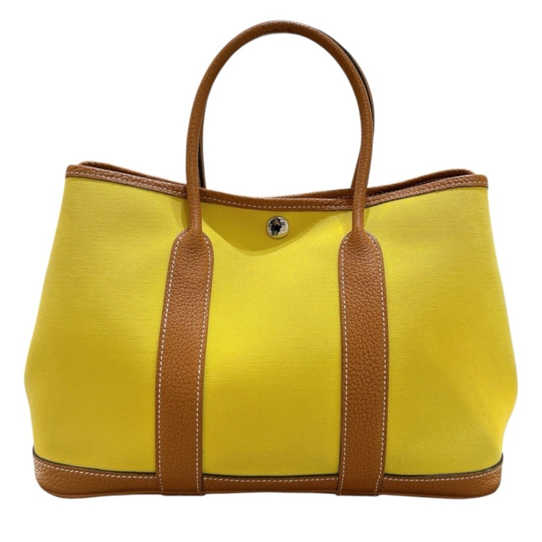 HERMES - 　エルメス HERMES ガーデンパーティTPM X刻 イエローゴールド　シルバー金具 ネゴンダ・トワル レディース トートバッグ
