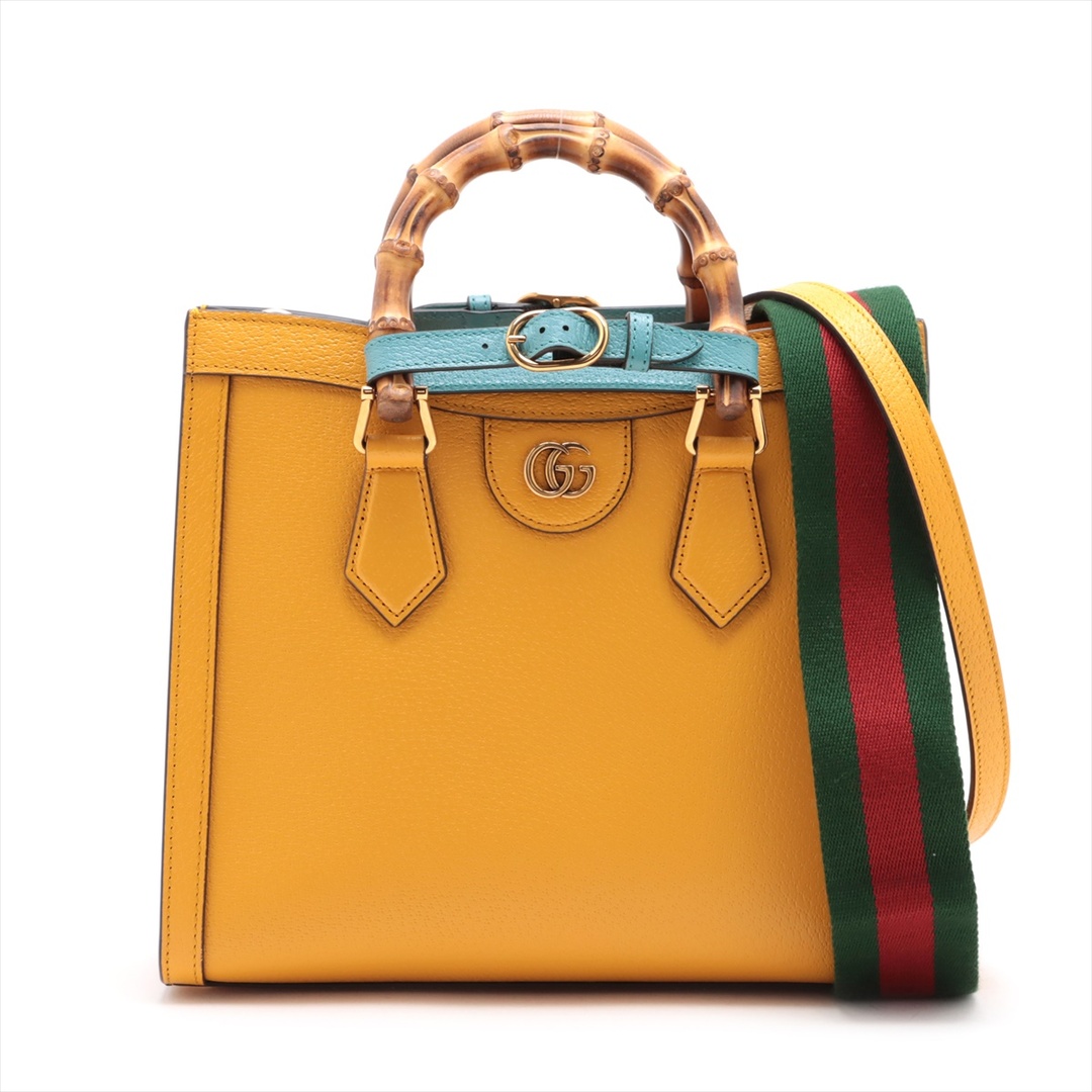 GUCCI - グッチ ダイアナ レザー  イエロー レディース ハンドバッグ