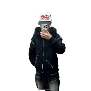 cozy worldwide FAUX FUR HOODZIP BLACKの通販 by 煮込みうどん cozy worldwide FAUX FUR HOODZIP BLACKの通販 by 煮込みうどん