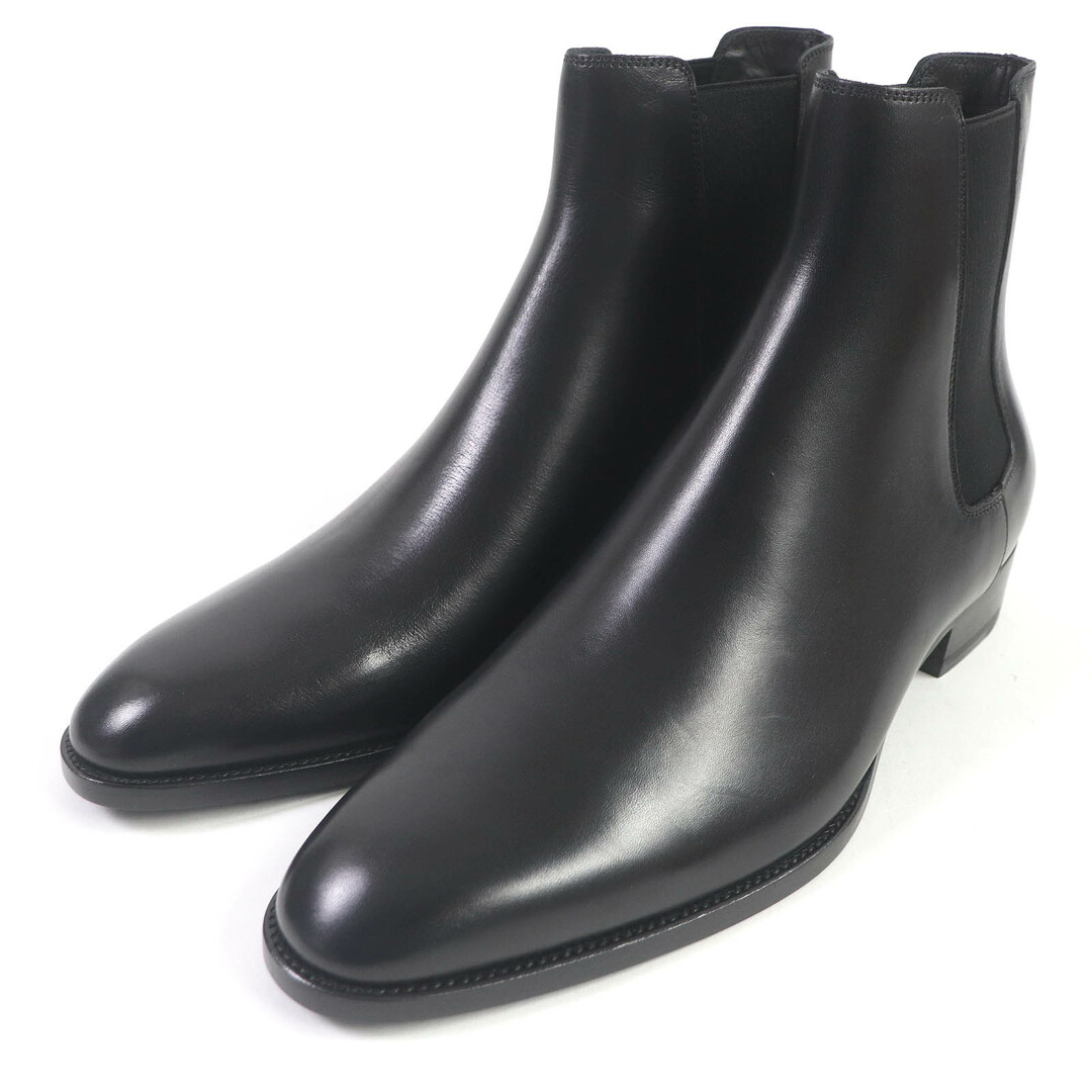 SAINT LAURENT - 未使用品□SAINT LAURENT PARIS サンローランパリ 592438 ワイアット レザー サイドゴアブーツ チェルシーブーツ ブラック 41.5 イタリア製 メンズ