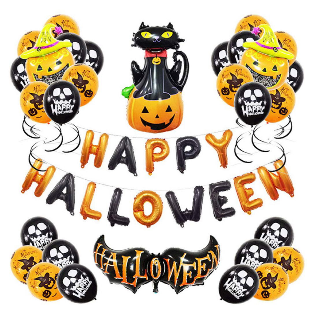送料無料✨ハロウィン飾り 風船 ガーランド 黒猫 カボチャ 黒い翼 バルーン インテリア/住まい/日用品のインテリア/住まい/日用品 その他(その他)の商品写真