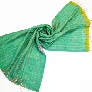 ストレートステッチのカンタ刺繍ストール(ストール/パシュミナ)