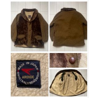 ヴィンテージ(VINTAGE)の美品 70s 80s 日本製 肉厚 ボア BOA ニット ジャケット コート L(その他)