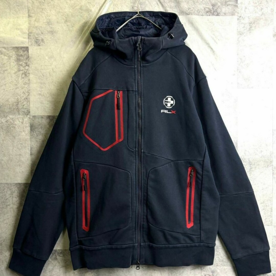 RLX（RalphLauren）(アールエルエックス)のRLX ラルフローレン　ジップアップパーカー　L　ネイビー メンズのトップス(パーカー)の商品写真