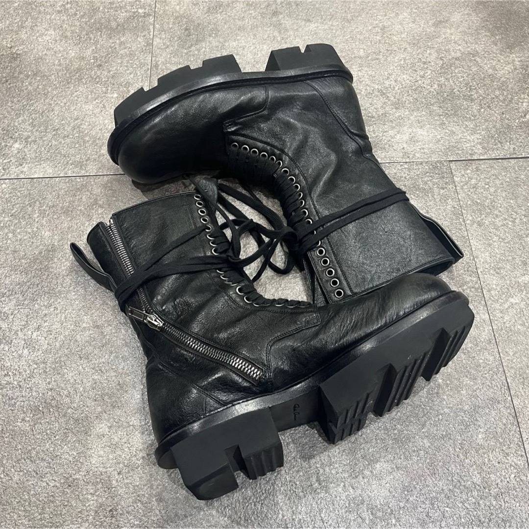 Rick Owens - Rick Owens レースアップアーミーブーツ 黒の通販 Rick Owens - Rick Owens レースアップアーミーブーツ 黒の通販