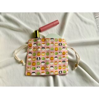 【ハンドメイド】コロコロ柴犬の巾着(表地綿100%日本製)(ポーチ)