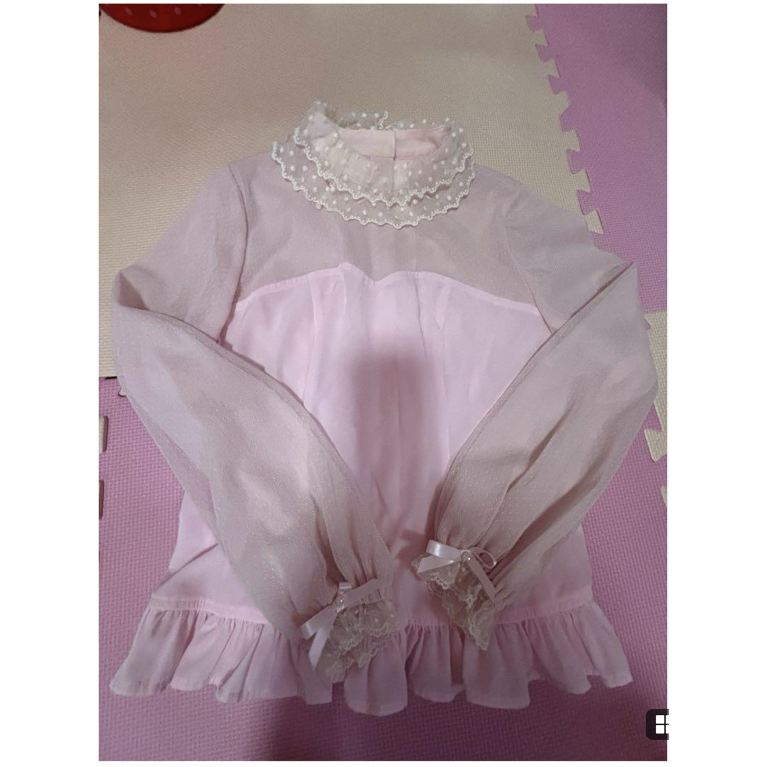 Angelic Pretty - アンジェリックプリティブラウスフリルレースドットピンク シフォンお値下げしました