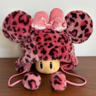 ディズニー ファンキャップ ヒョウ柄 ミニー さり気 ピンク ディズニー ファンキャップ ヒョウ柄 ミニー さり気 ピンク