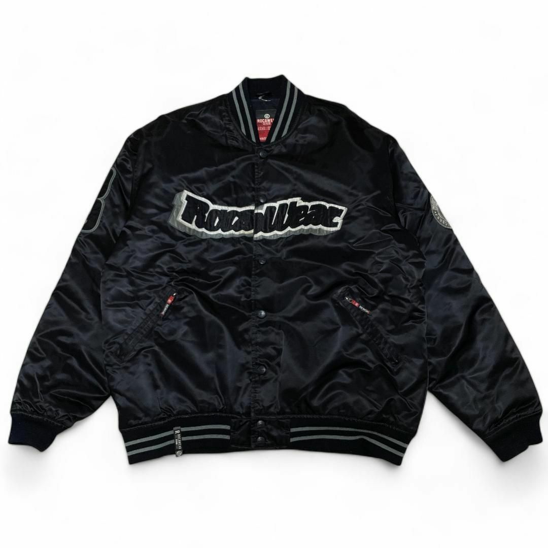 Rocawear - ロカウェアナイロンスタジャン黒ブラックワッペンb系 Rocawear - ロカウェアナイロンスタジャン黒ブラックワッペンb系
