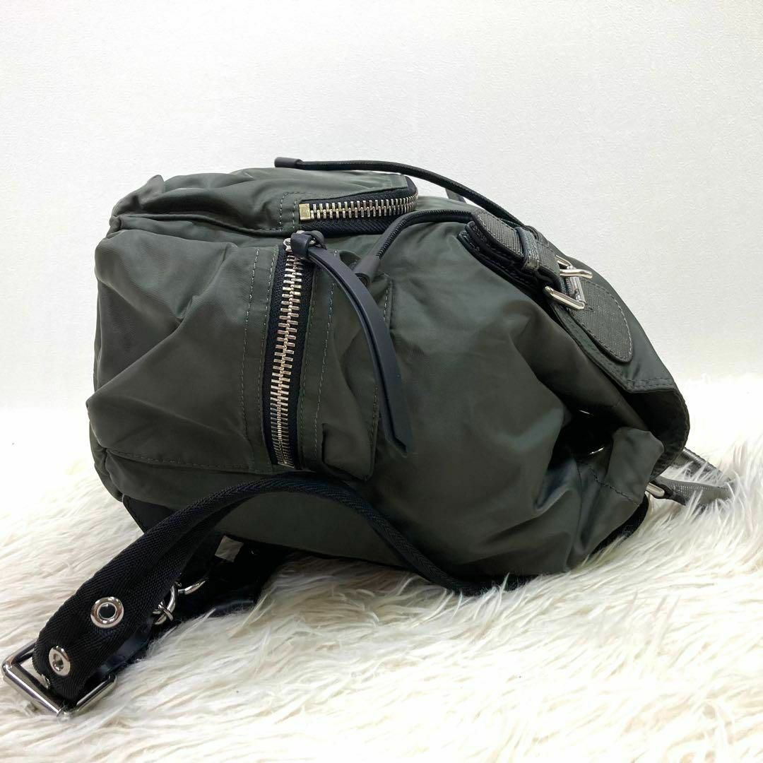 BURBERRY - 美品✨ バーバリー リュック ナイロン レザー カーキ BURBERRY - 美品✨ バーバリー リュック ナイロン レザー カーキ