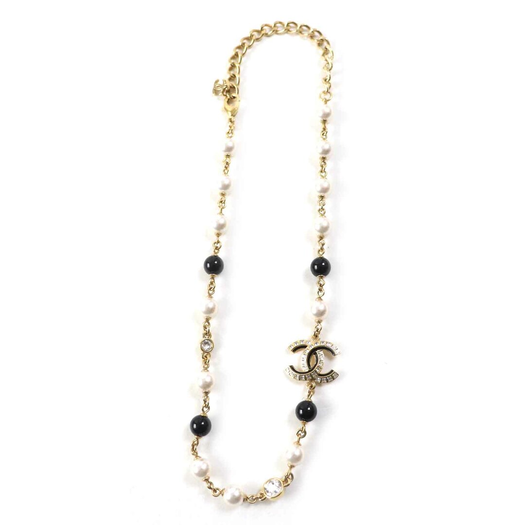 CHANEL - 極美品◎CHANEL シャネル A24C ココマーク ラインストーン Fパール ネックレス ゴールド 箱付き フランス製 レディース 定価135,300円