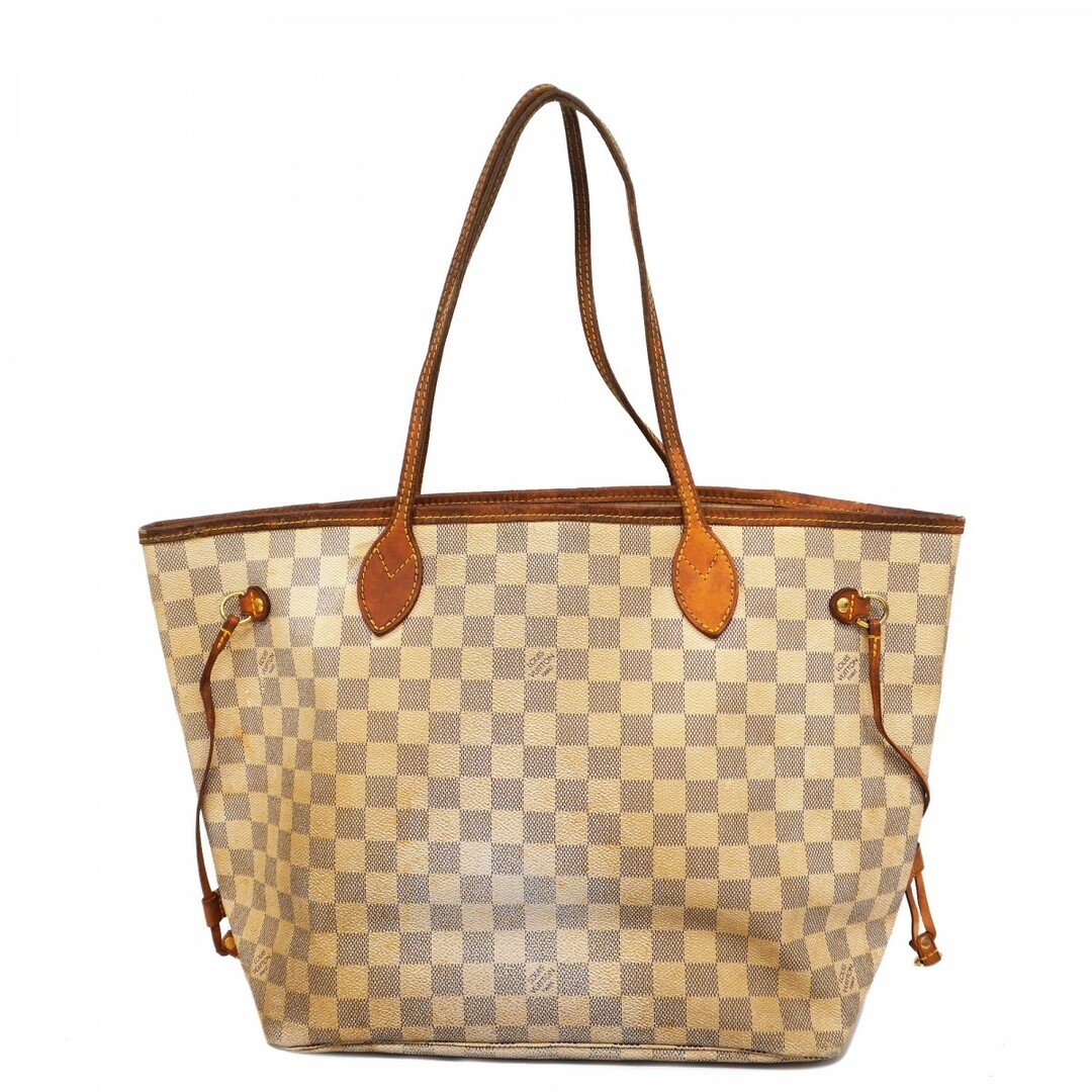 LOUIS VUITTON - 【4td3133】ルイヴィトン トートバッグ ダミエ・アズール ネヴァーフルMM N51107 ホワイト【中古】レディース